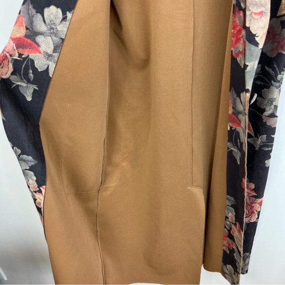 Anthropologie Solitaire Boho faux suede Long Line Sleeveless Floral Vest M - Picture 8 of 10